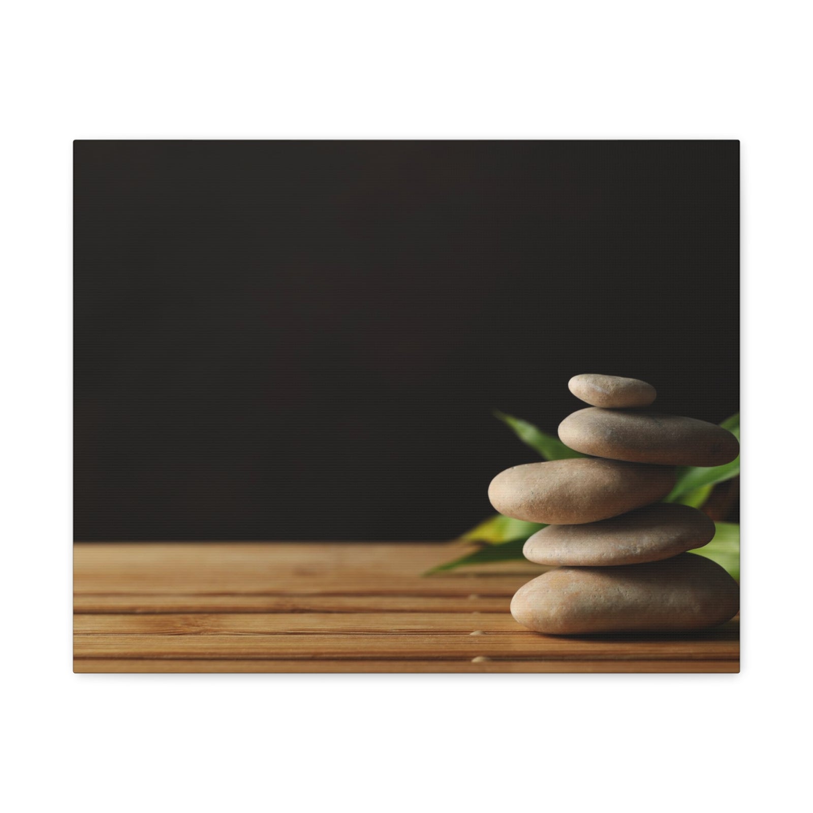 Stones Bamboo Background Forest Floral Nature Photography Canvas Wall Art for Home Decor Ready-to-Hang-Express Your Love Gifts