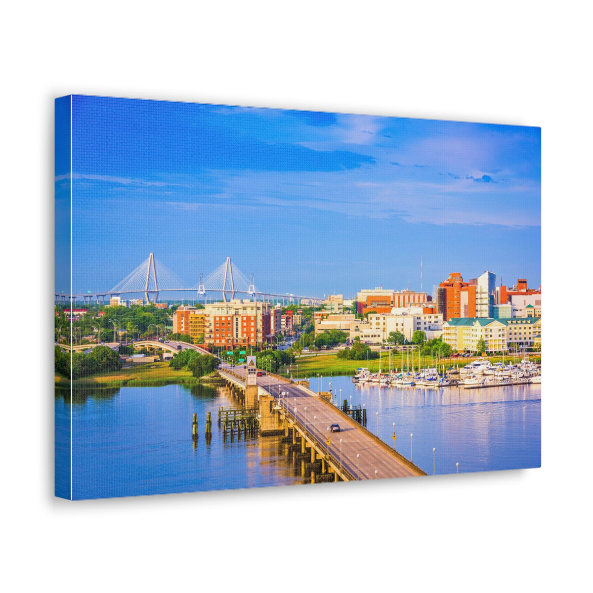Charleston Daytime Skyline Canvas Artwork High-Quality Breathtaking Stunning Cityscape for Home Decor Ready to Hang-Express Your Love Gifts
