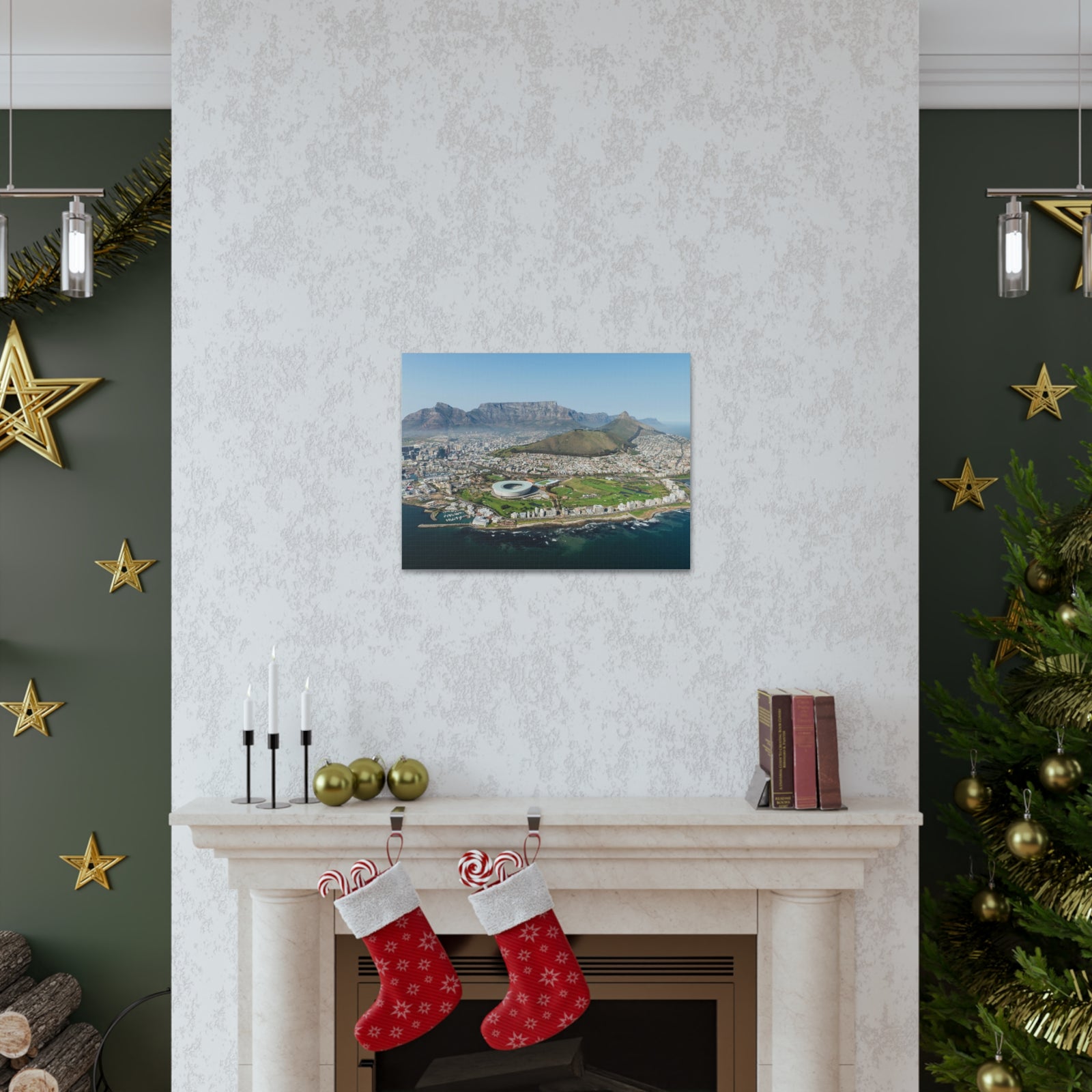 Cape Town Daytime Skyline Canvas Artwork High-Quality Breathtaking Stunning Cityscape for Home Decor Ready to Hang-Express Your Love Gifts