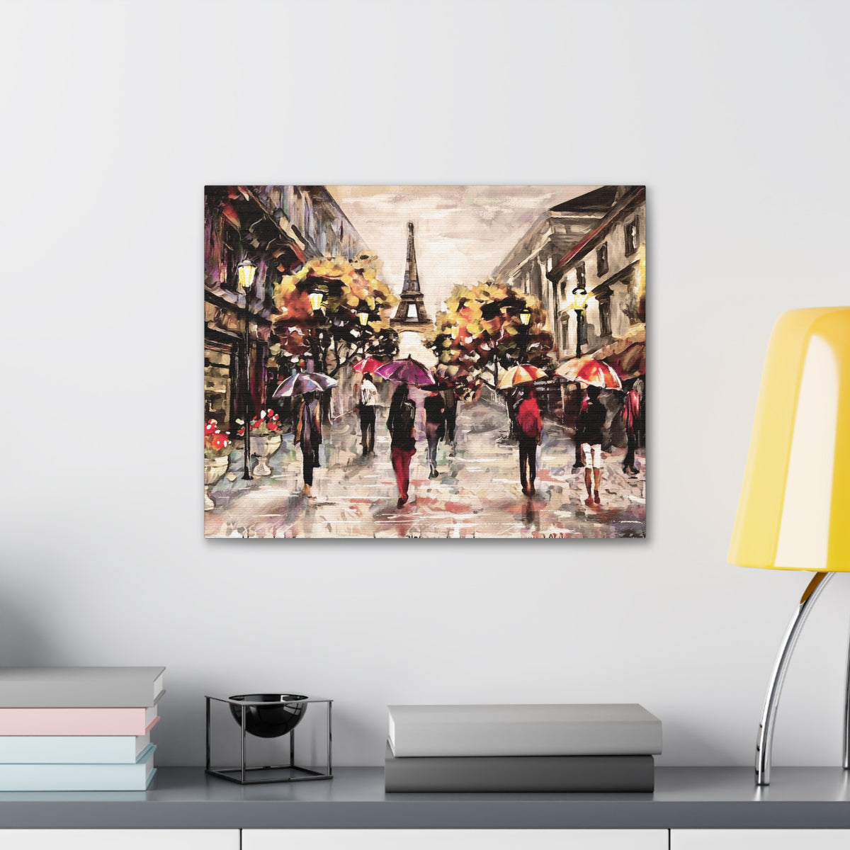 Paris Urban People Walking France Canvas Artwork High-Quality Breathtaking French City for Home Decor Ready to Hang-Express Your Love Gifts