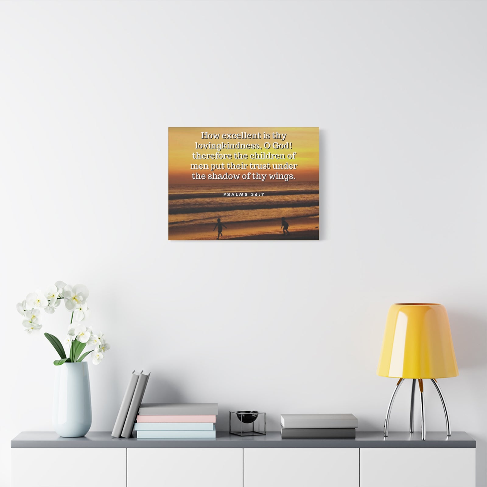 Scripture Walls Children Of Men Psalms 36:7 Bible Verse Canvas Christian Wall Art Ready to Hang-Express Your Love Gifts