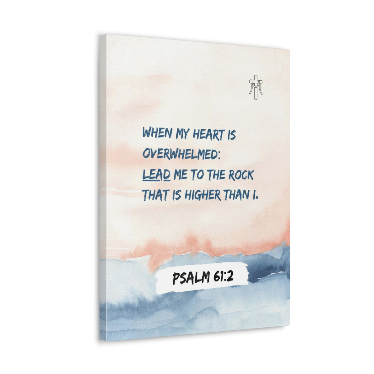 Scripture Walls Psalm 61:2 Lead Me to the Rock Bible Verse Canvas Christian Wall Art Ready to Hang Unframed-Express Your Love Gifts