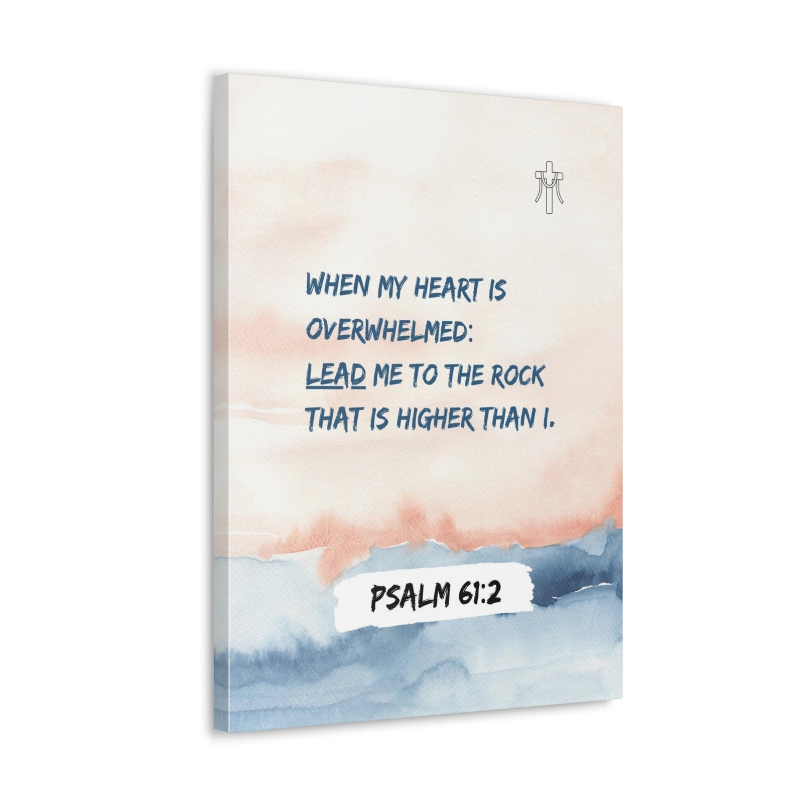 Scripture Walls Psalm 61:2 Lead Me to the Rock Bible Verse Canvas Christian Wall Art Ready to Hang Unframed-Express Your Love Gifts