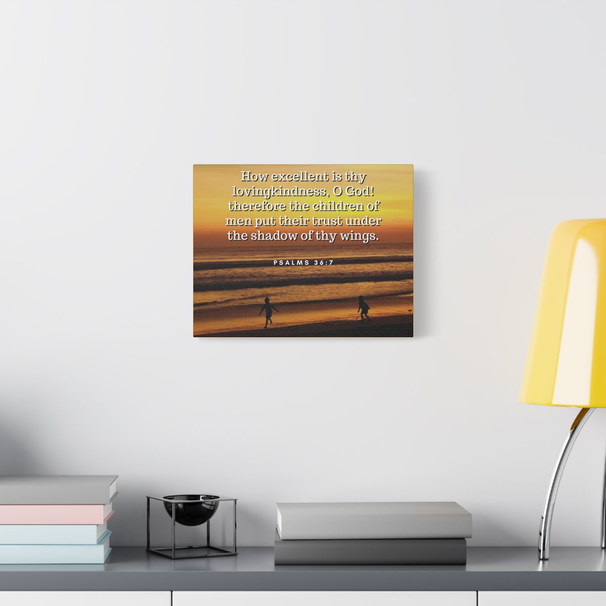 Scripture Walls Children Of Men Psalms 36:7 Bible Verse Canvas Christian Wall Art Ready to Hang-Express Your Love Gifts