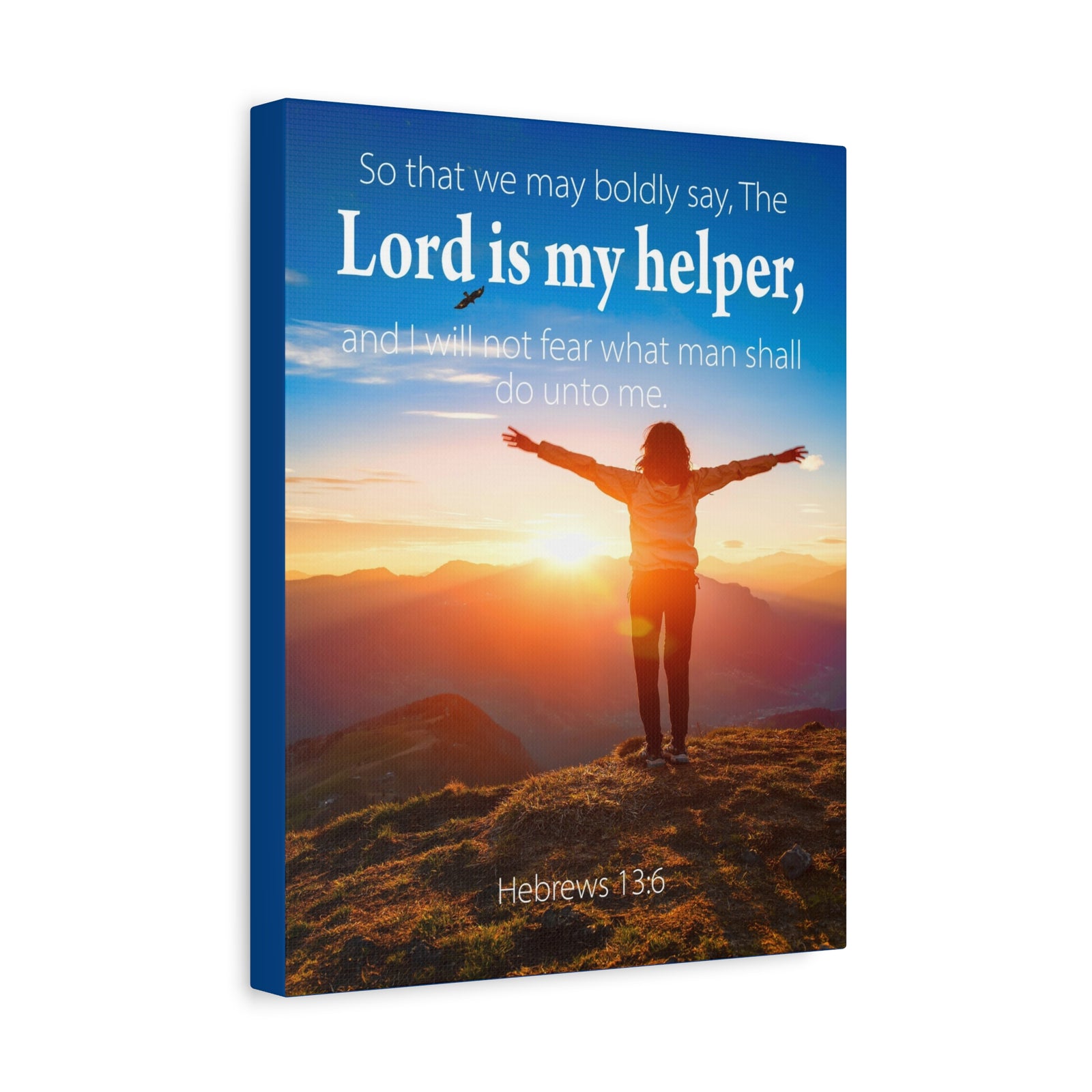 Scripture Walls Lord is My Helper Hebrews 13:6 Bible Verse Canvas Christian Wall Art Ready to Hang Unframed-Express Your Love Gifts
