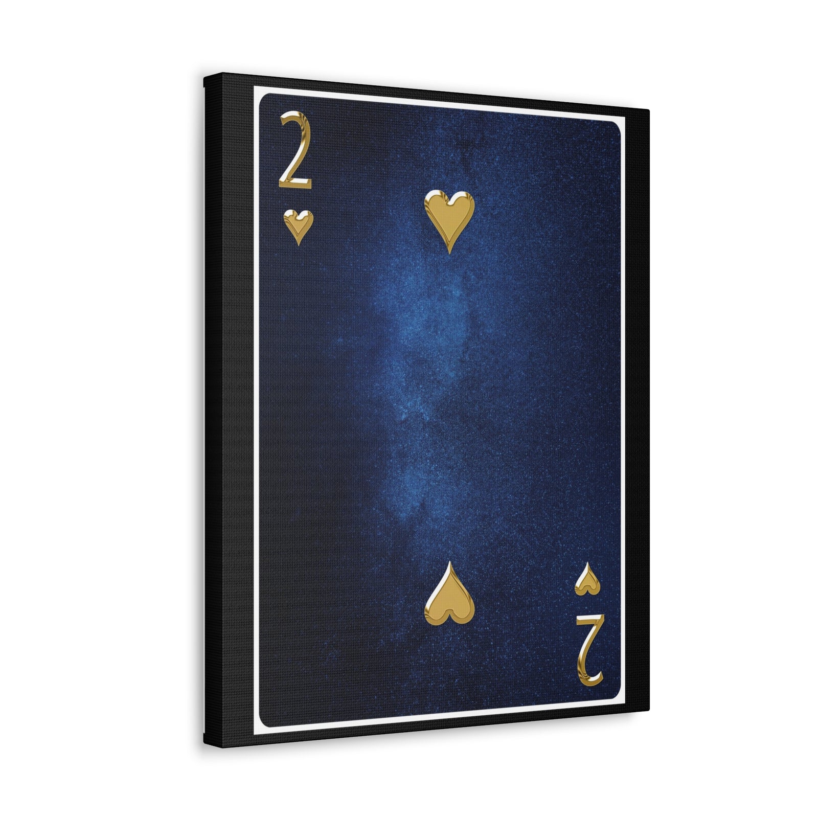 Two Of Hearts Space Background Playing Card Canvas Wall Art for Home Decor Ready-to-Hang-Express Your Love Gifts