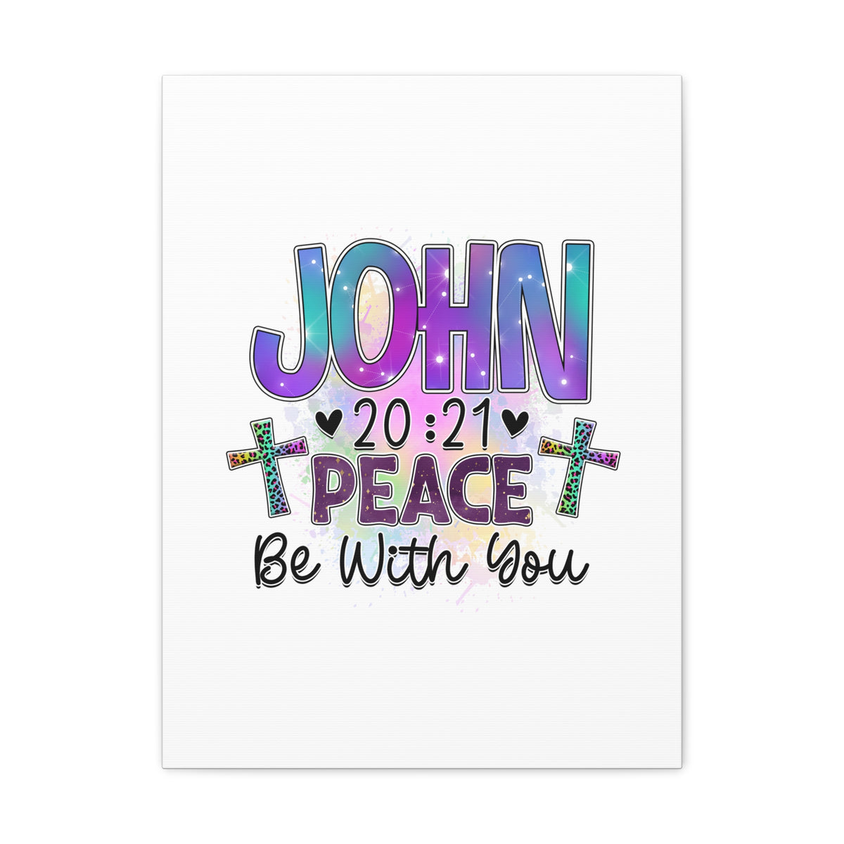 Scripture Walls John 20:21 Peace Be With You Bible Verse Canvas Christian Wall Art Ready to Hang Unframed-Express Your Love Gifts