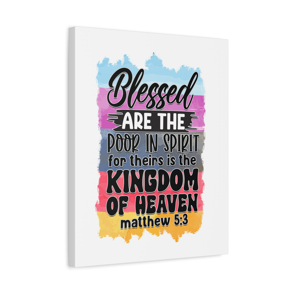 Scripture Walls Matthew 5:3 Kingdom of Heaven Colored Bible Verse Canvas Christian Wall Art Ready to Hang Unframed-Express Your Love Gifts