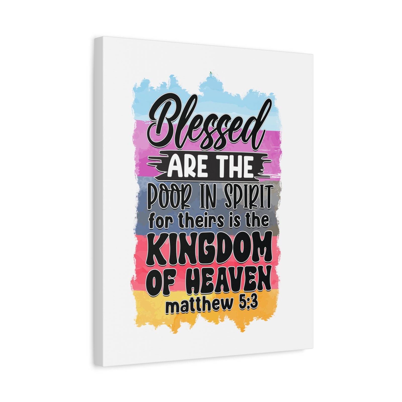 Scripture Walls Matthew 5:3 Kingdom of Heaven Colored Bible Verse Canvas Christian Wall Art Ready to Hang Unframed-Express Your Love Gifts