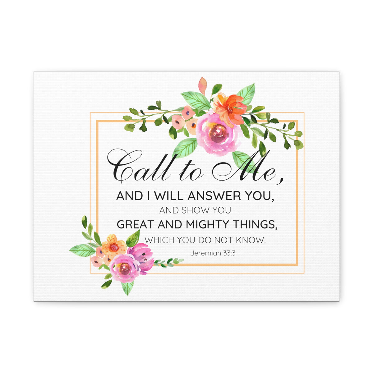 Scripture Walls Jeremiah 33:3 Call to Me Bible Verse Canvas Christian Wall Art Ready to Hang Unframed-Express Your Love Gifts