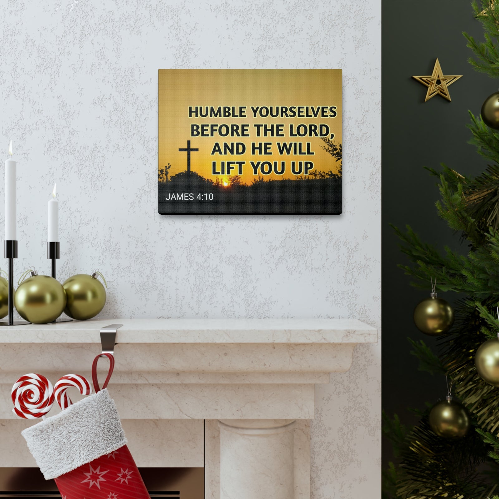 Scripture Walls Humble Yourselves James 4:10 Bible Verse Canvas Christian Wall Art Ready to Hang-Express Your Love Gifts