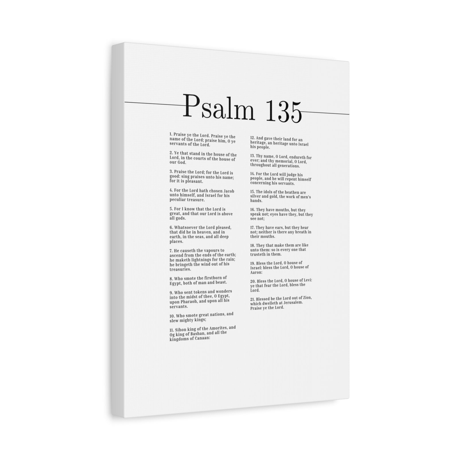 Scripture Canvas Praise Ye The Lord Psalm 135 Christian Wall Art Bible Verse Print Ready to Hang-Express Your Love Gifts