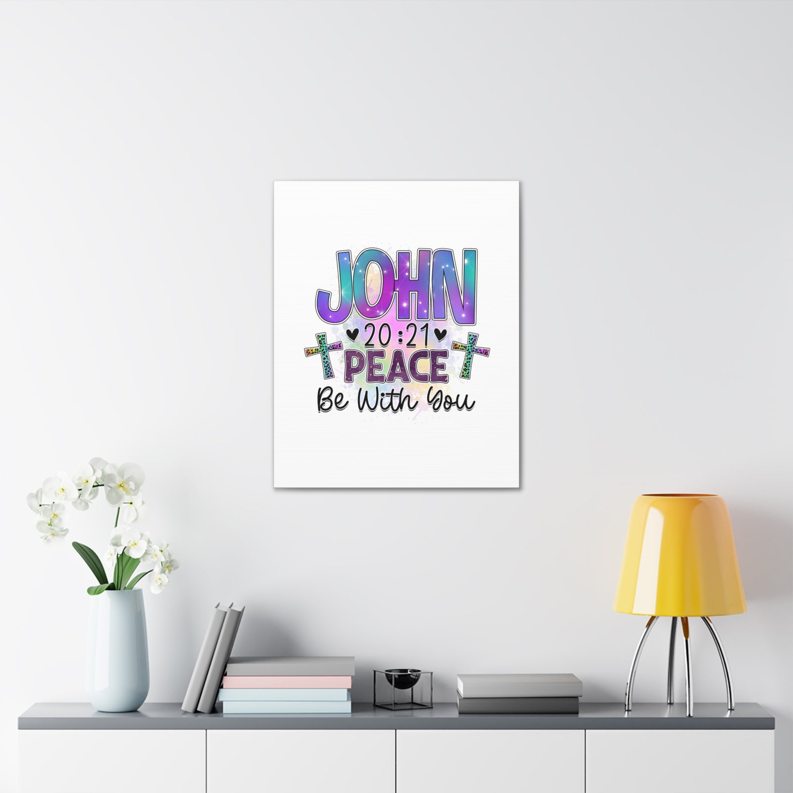 Scripture Walls John 20:21 Peace Be With You Bible Verse Canvas Christian Wall Art Ready to Hang Unframed-Express Your Love Gifts