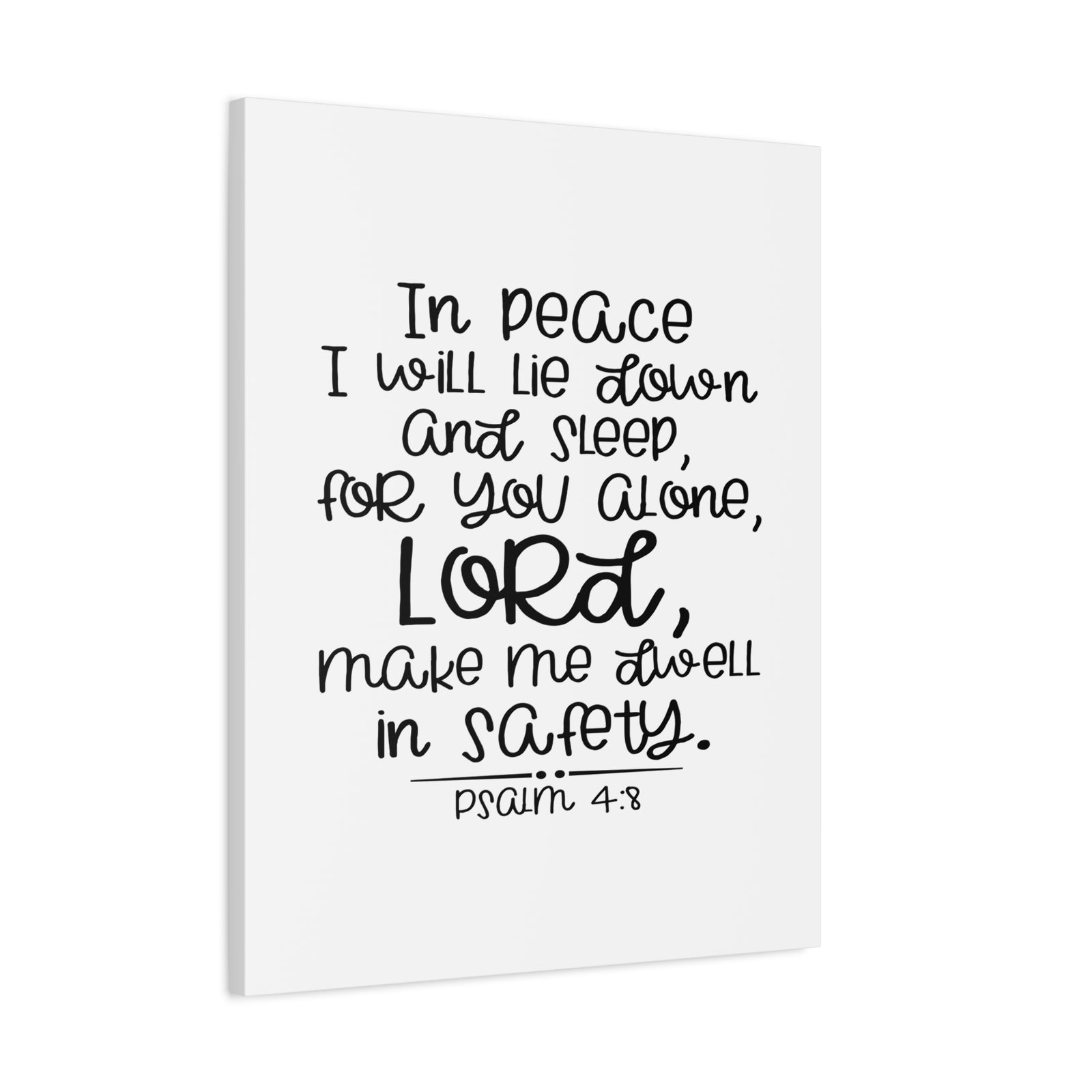 Scripture Canvas Dwell In Safety Psalm 4:8 Christian Wall Art Print Ready to Hang-Express Your Love Gifts