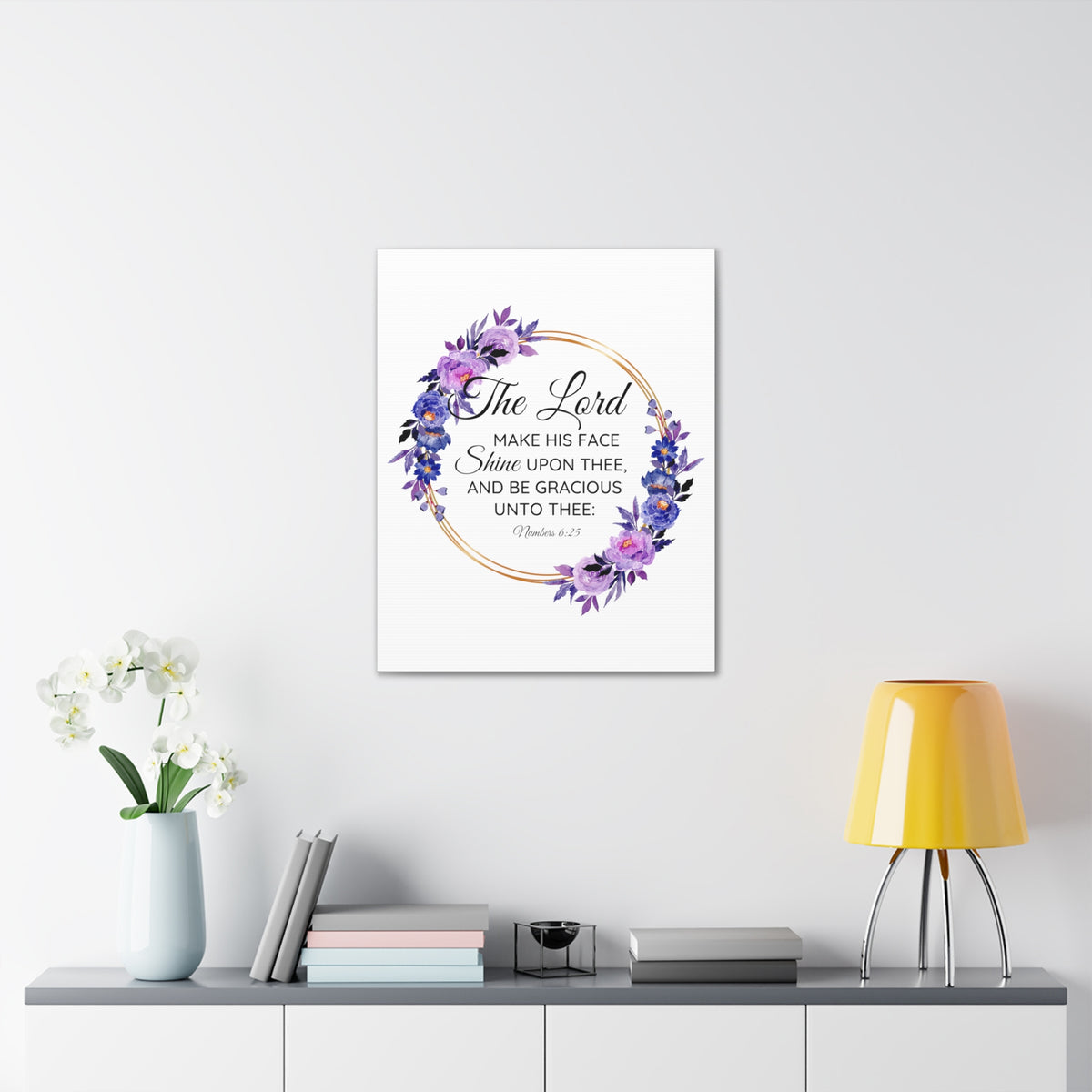 Scripture Walls Numbers 6:25 Shine Upon Thee Bible Verse Canvas Christian Wall Art Ready to Hang Unframed-Express Your Love Gifts