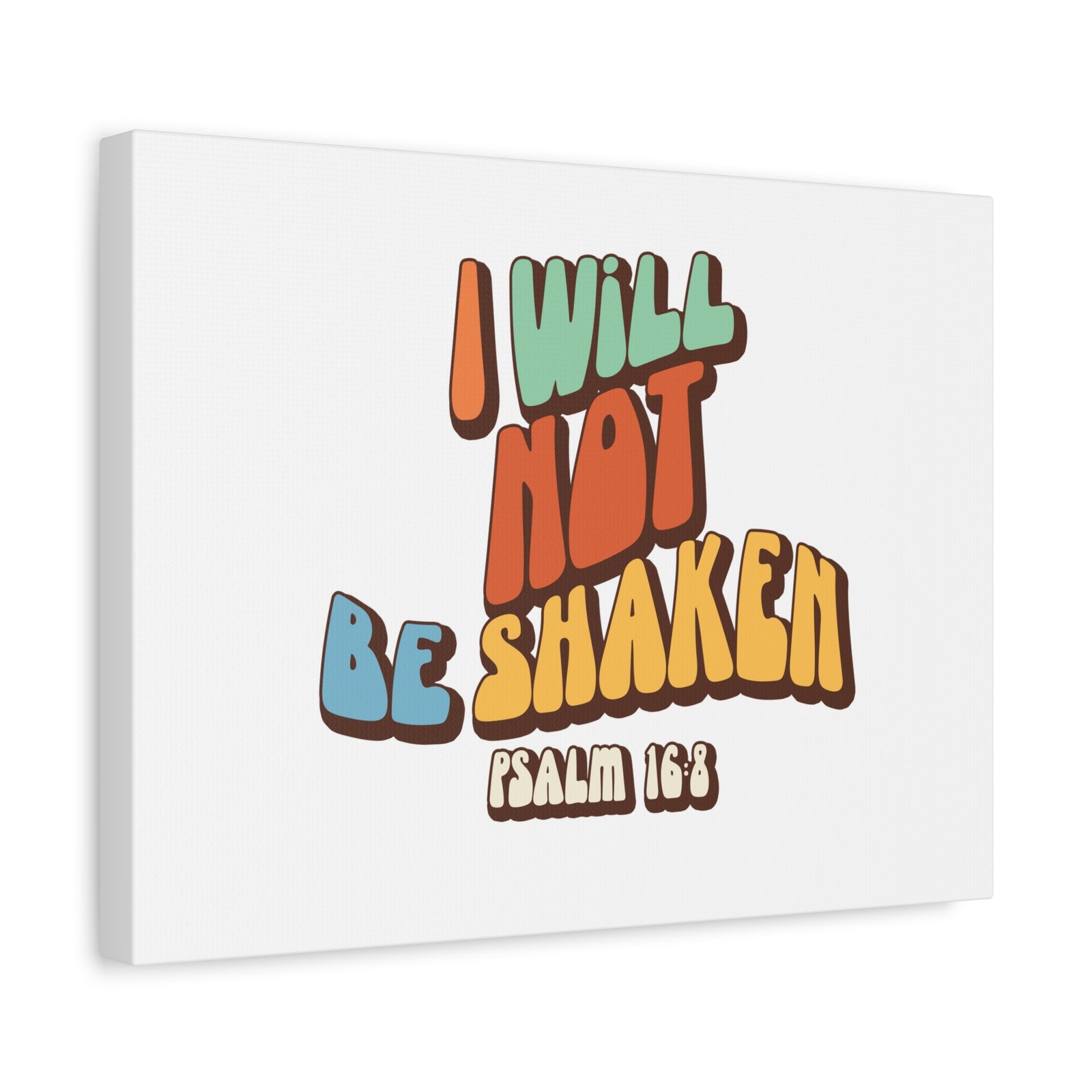 Scripture Walls Not Be Shaken Psalm 16:8 Orange Bible Verse Canvas Christian Wall Art Ready to Hang-Express Your Love Gifts