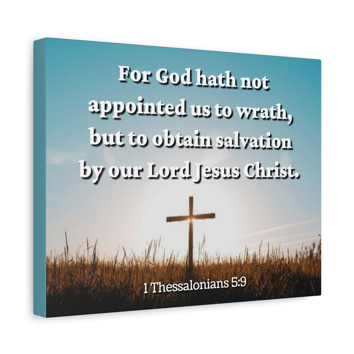 Scripture Canvas To Obtain Salvation 1 Thessalonians 5:9 Christian Wall Art Bible Verse Print Ready to Hang-Express Your Love Gifts