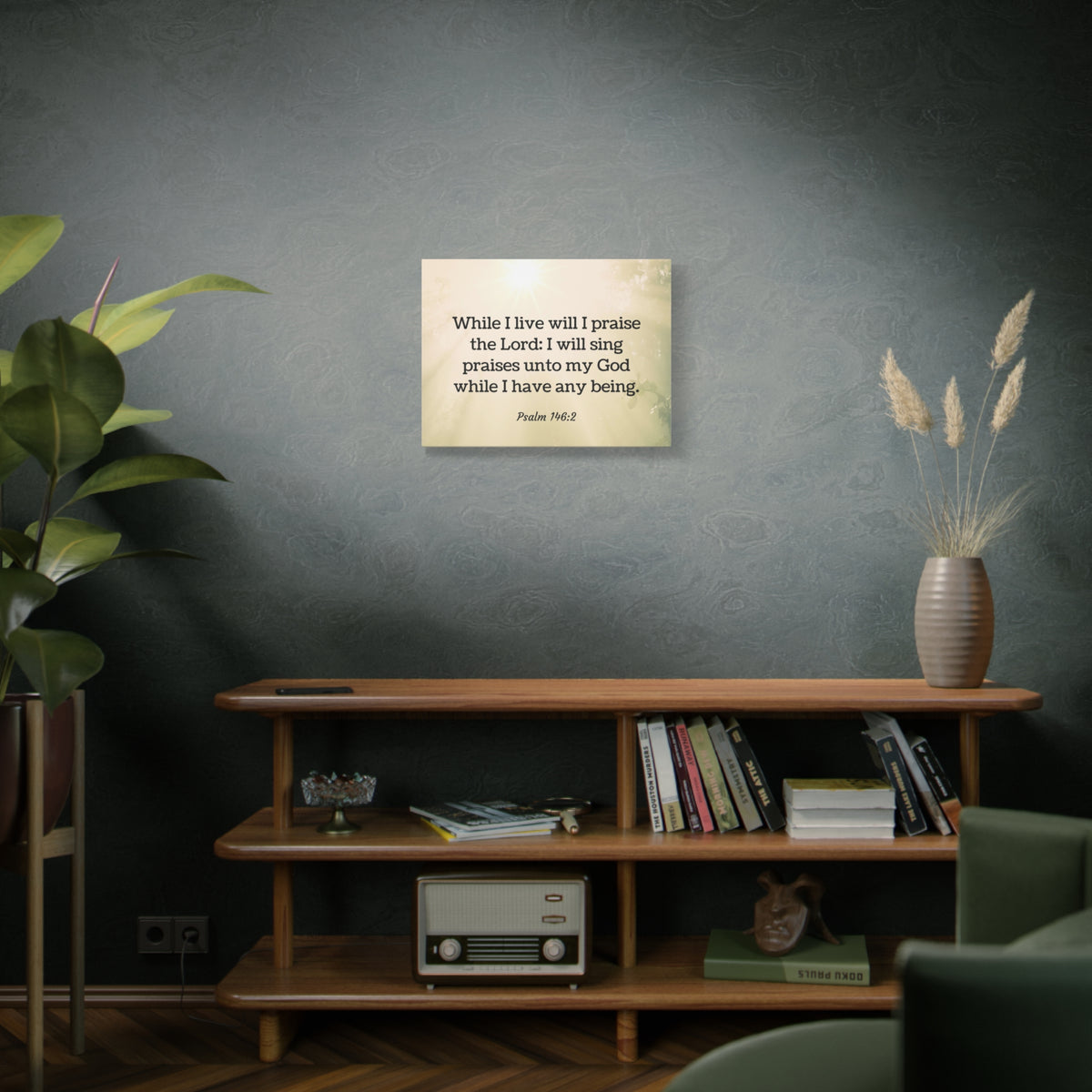 Scripture Walls I Live Will I Praise Psalm 146:2 Bible Verse Canvas Christian Wall Art Ready to Hang-Express Your Love Gifts