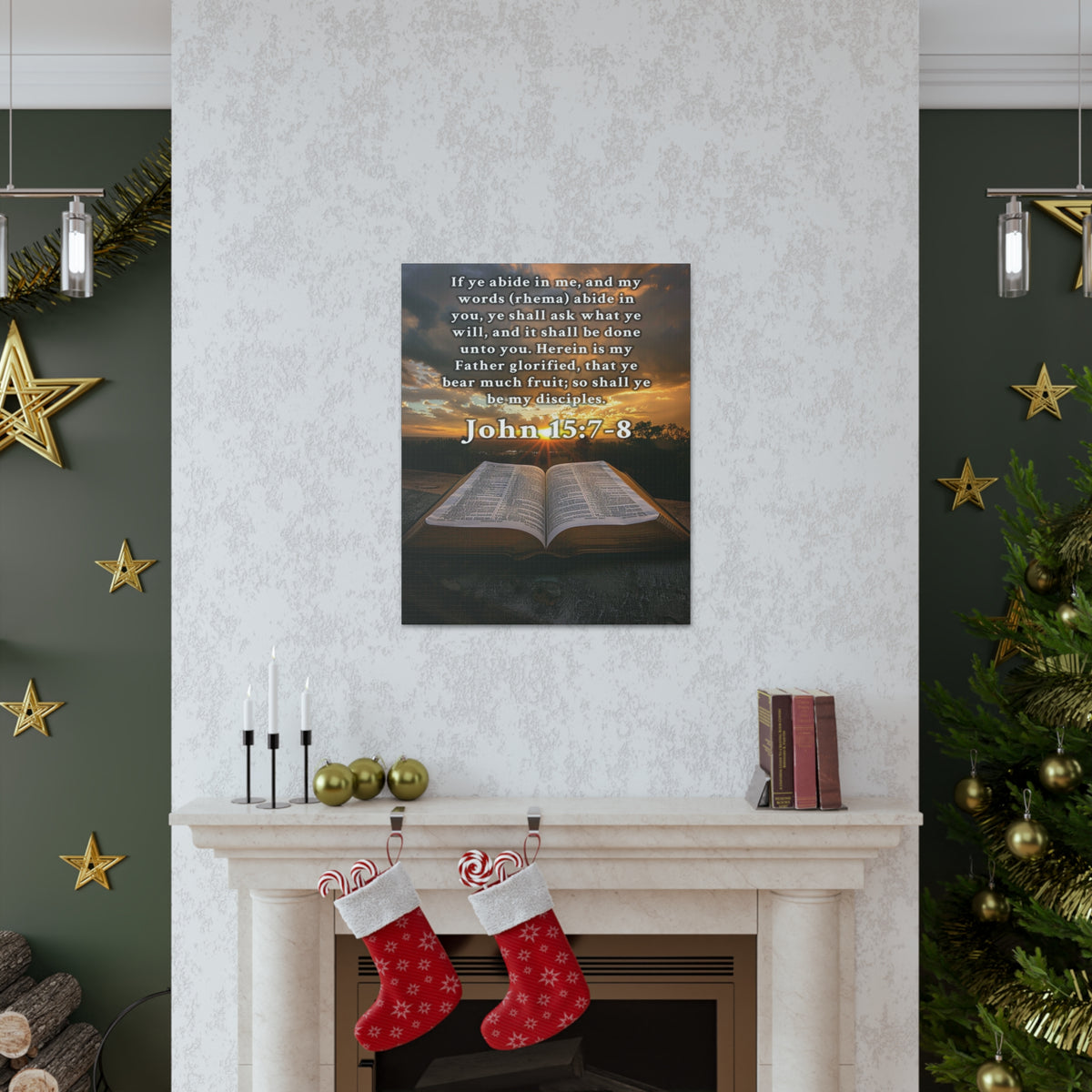 Scripture Walls John 15:7-8 KJV Bible Verse Canvas Christian Wall Art Ready to Hang Unframed-Express Your Love Gifts