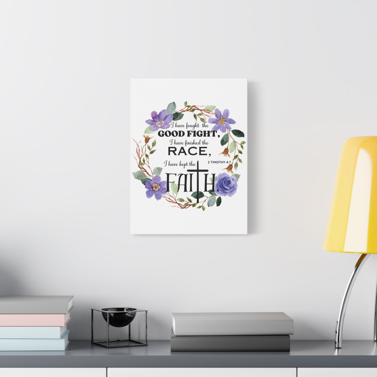 Scripture Walls 2 Timothy 4:7 Good Fight Bible Verse Canvas Christian Wall Art Ready to Hang Unframed-Express Your Love Gifts