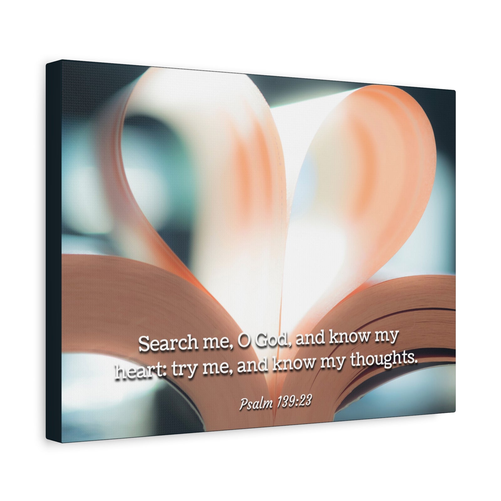 Scripture Canvas Know My Heart Psalm 139:23 Christian Wall Art Bible Verse Print Ready to Hang-Express Your Love Gifts