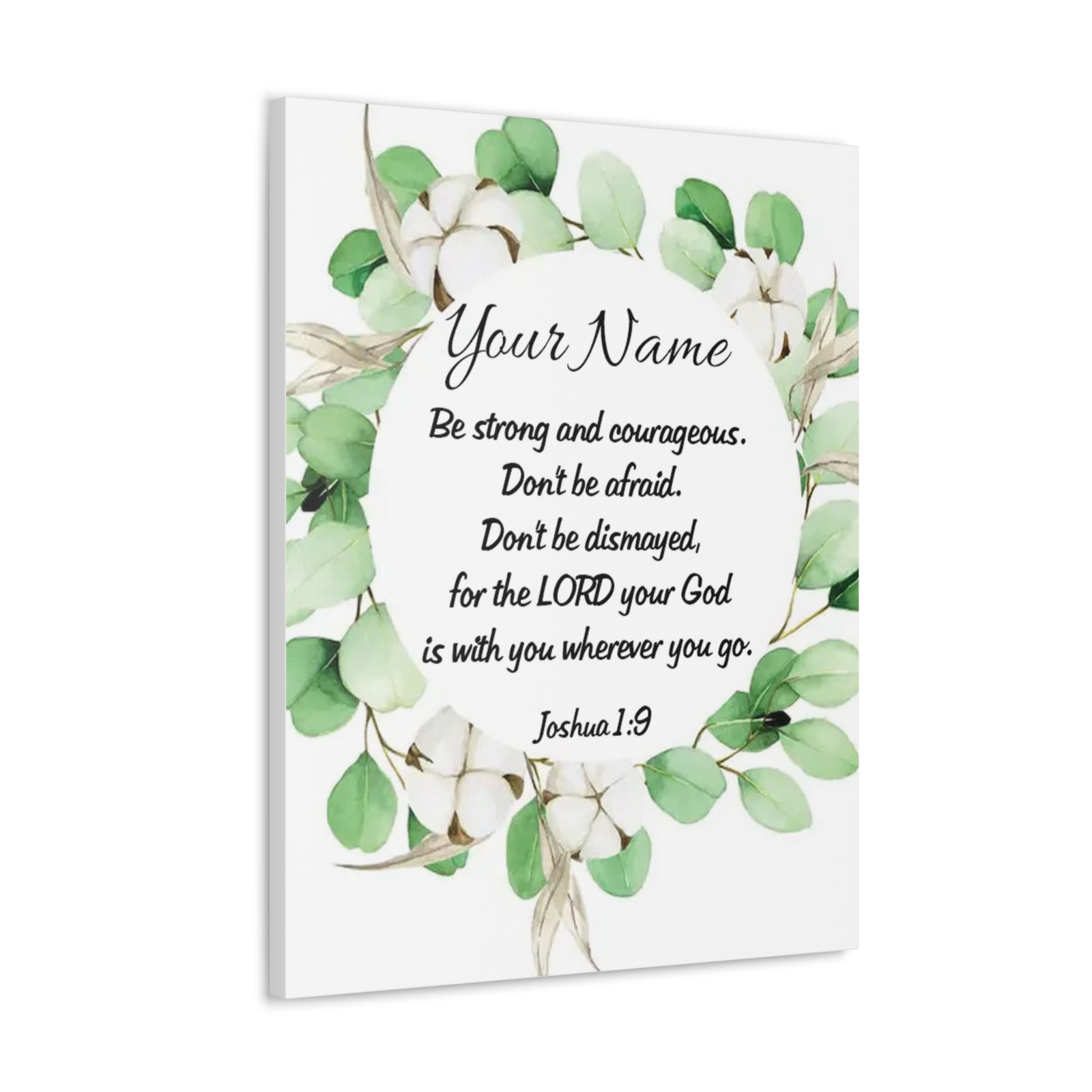 Scripture Walls Personalized Joshua 1:9 Bible Chapter Canvas Christian Wall Art Ready to Hang-Express Your Love Gifts