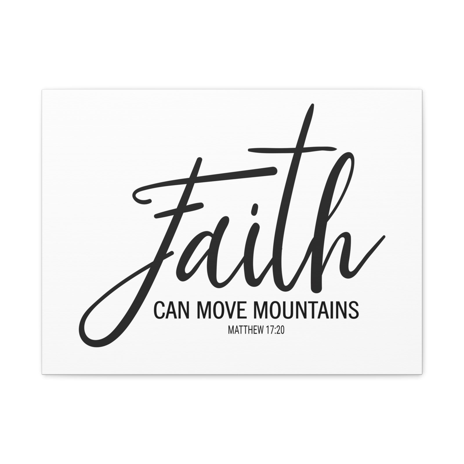 Scripture Canvas Faith Can Move Mountains Matthew 17:20 Christian Wall Art Bible Verse Print Ready To Hang-Express Your Love Gifts