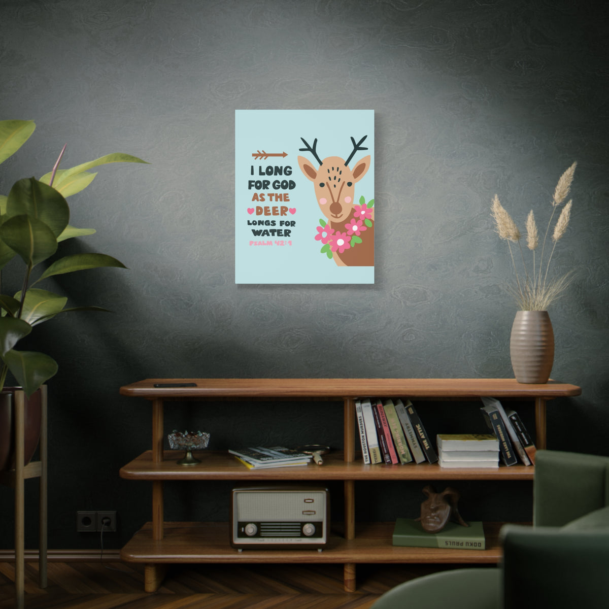 Scripture Canvas I Long For God Psalm 42:1 Christian Wall Art Bible Verse Print Ready To Hang-Express Your Love Gifts