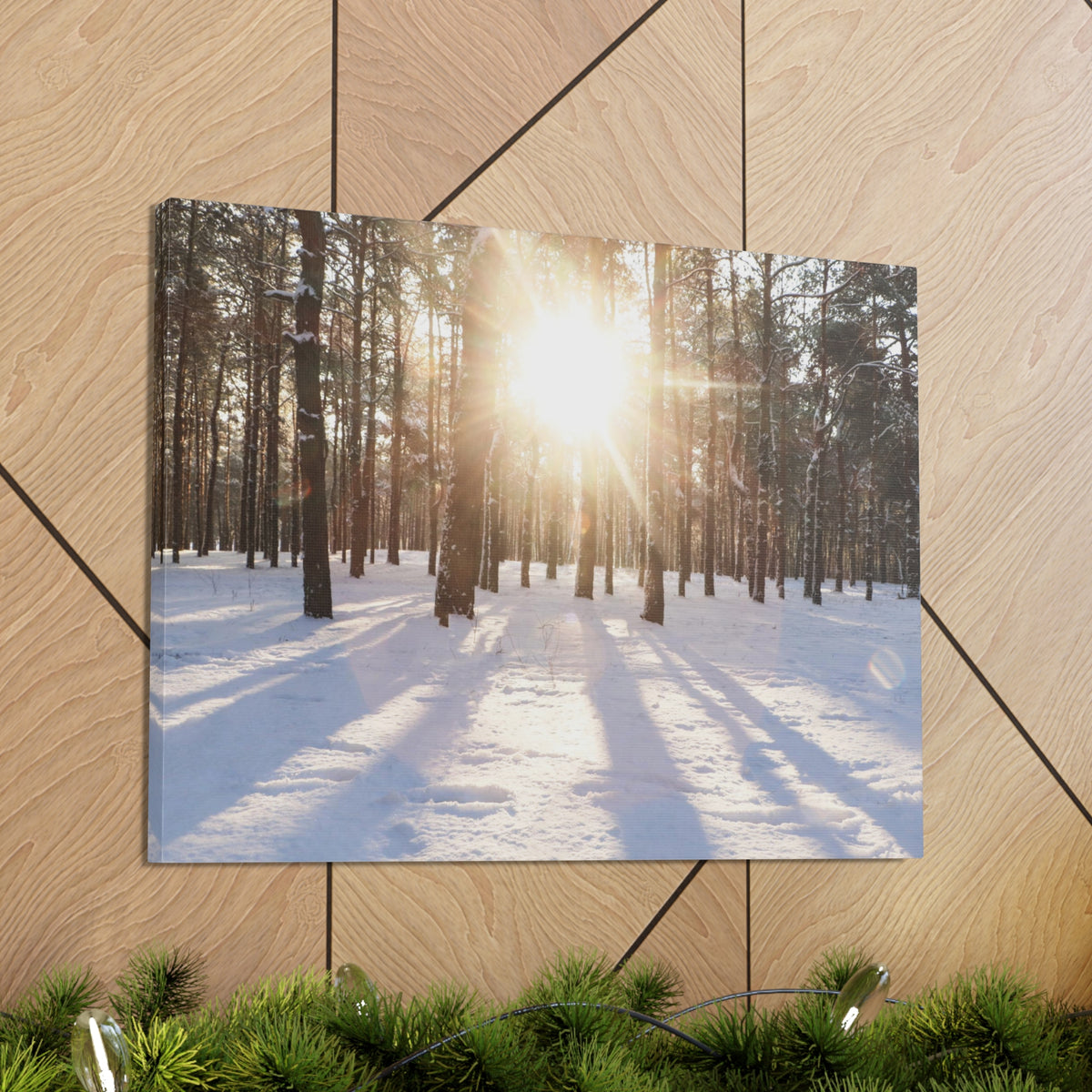 Tree Forest Covered In Snow Nature Wilderness Photography Canvas Wall Art for Home Decor Ready-to-Hang-Express Your Love Gifts