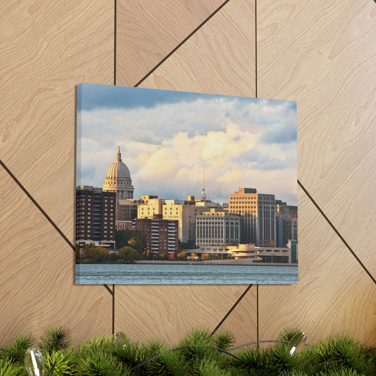 Madison Skyline Daytime Canvas Artwork High-Quality Breathtaking Stunning Cityscape for Home Decor Ready to Hang-Express Your Love Gifts