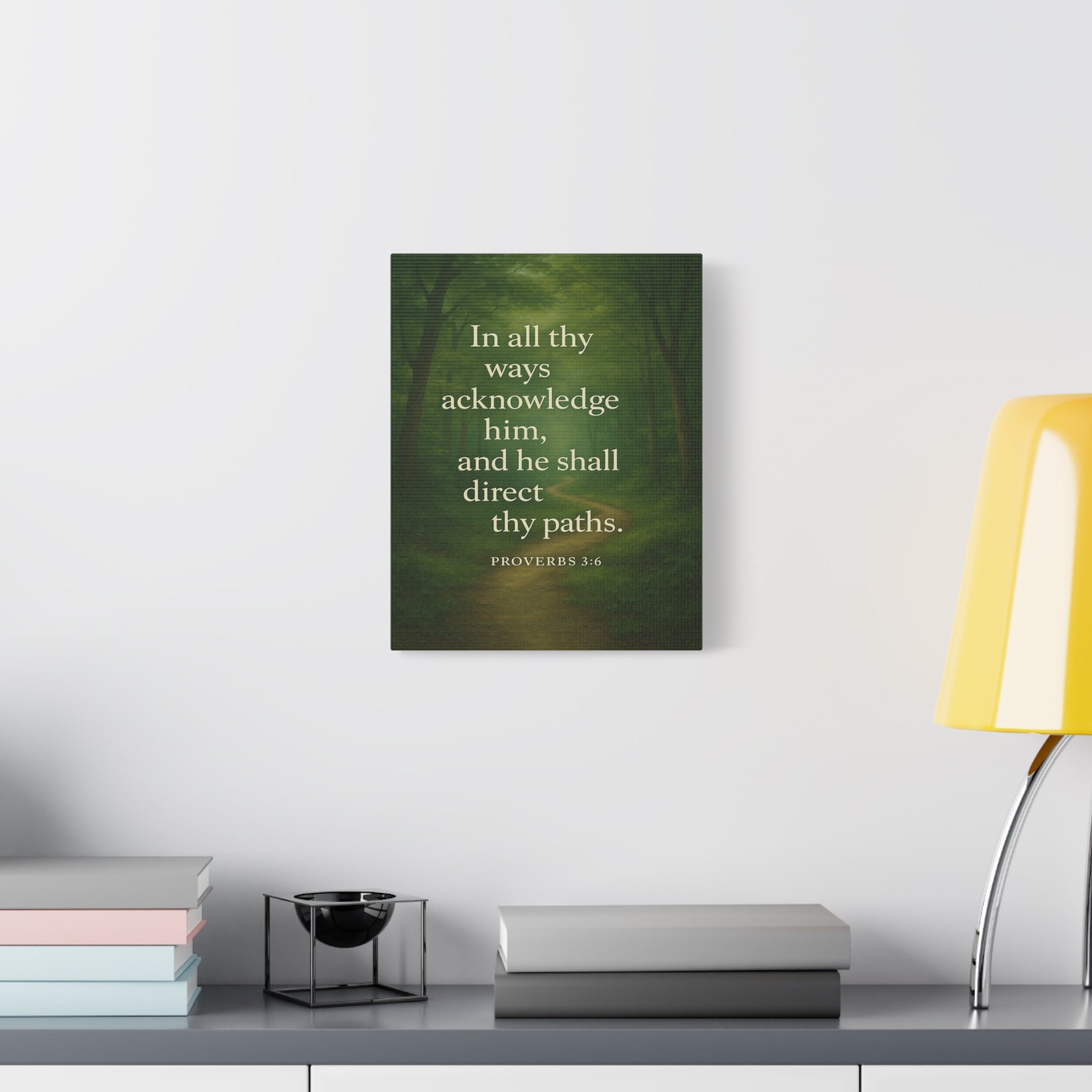 Bible Verse Canvas Proverbs 3:6 Christian Home Décor Wall Art Scripture Ready to Hang Faith Print-Express Your Love Gifts
