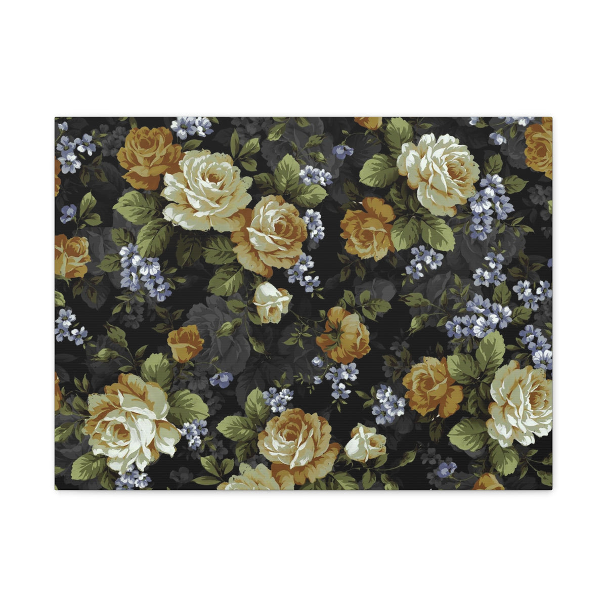 Monochrome Rose And Gray Small Flowers Flower Canvas Wall Art for Home Decor Ready-to-Hang-Express Your Love Gifts