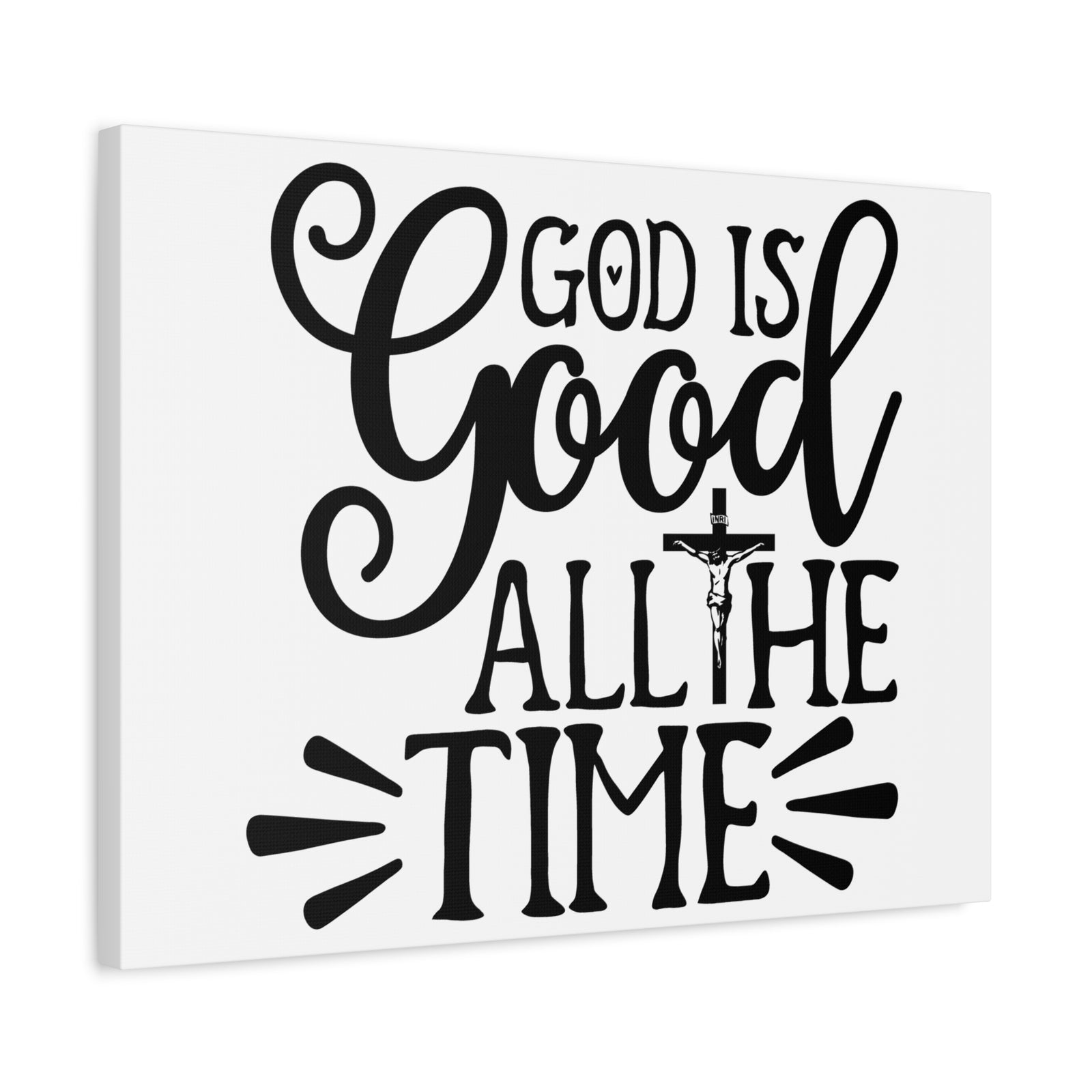 Scripture Walls God Is Good All The Time Psalm 34:8 Cross Christian Wall Art Print Ready to Hang-Express Your Love Gifts