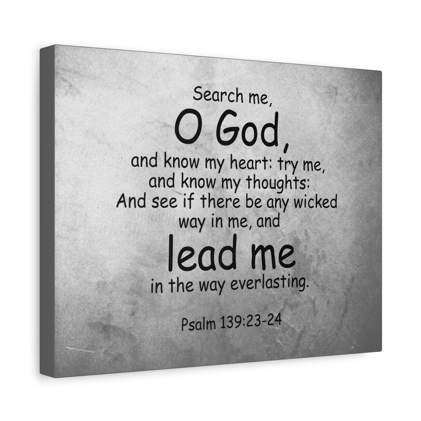 Scripture Canvas O' God Lead Me Psalm 139:23-24 Christian Wall Art Bible Verse Print Ready to Hang-Express Your Love Gifts
