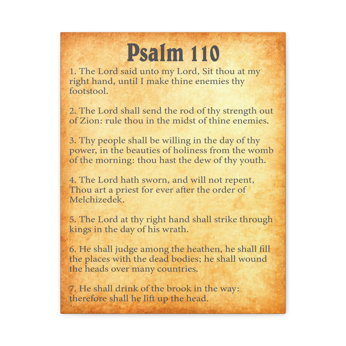 Scripture Walls Psalm 110 Gold Bible Chapter Canvas Christian Wall Art Ready to Hang-Express Your Love Gifts