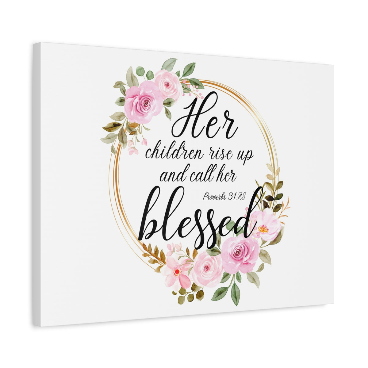 Scripture Walls Proverbs 31:28 She is Blessed Bible Verse Canvas Christian Wall Art Ready to Hang Unframed-Express Your Love Gifts