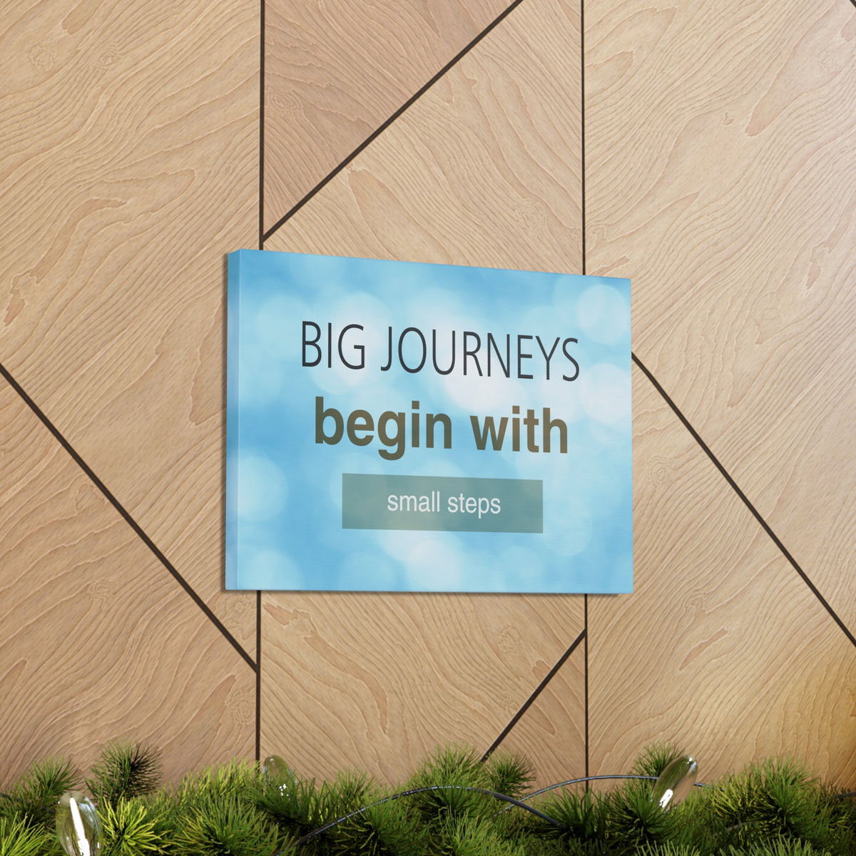 Inspirational Quote Canvas Big Journey's Begin With Motivational Print Ready to Hang Artwork-Express Your Love Gifts