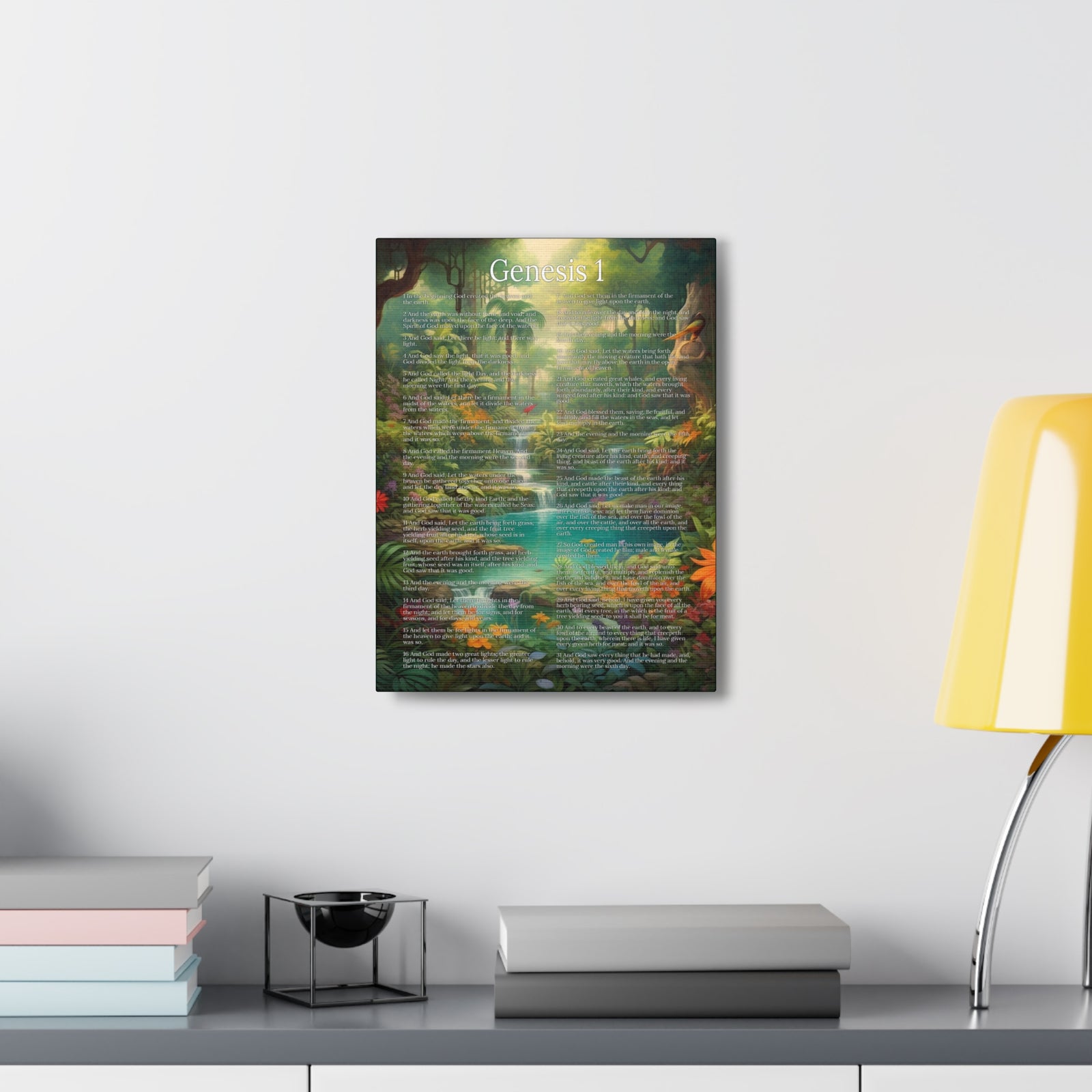 Scripture Walls Genesis 1 Chapter In the Beginning Christian Wall Art Print Ready to Hang Unframed-Express Your Love Gifts
