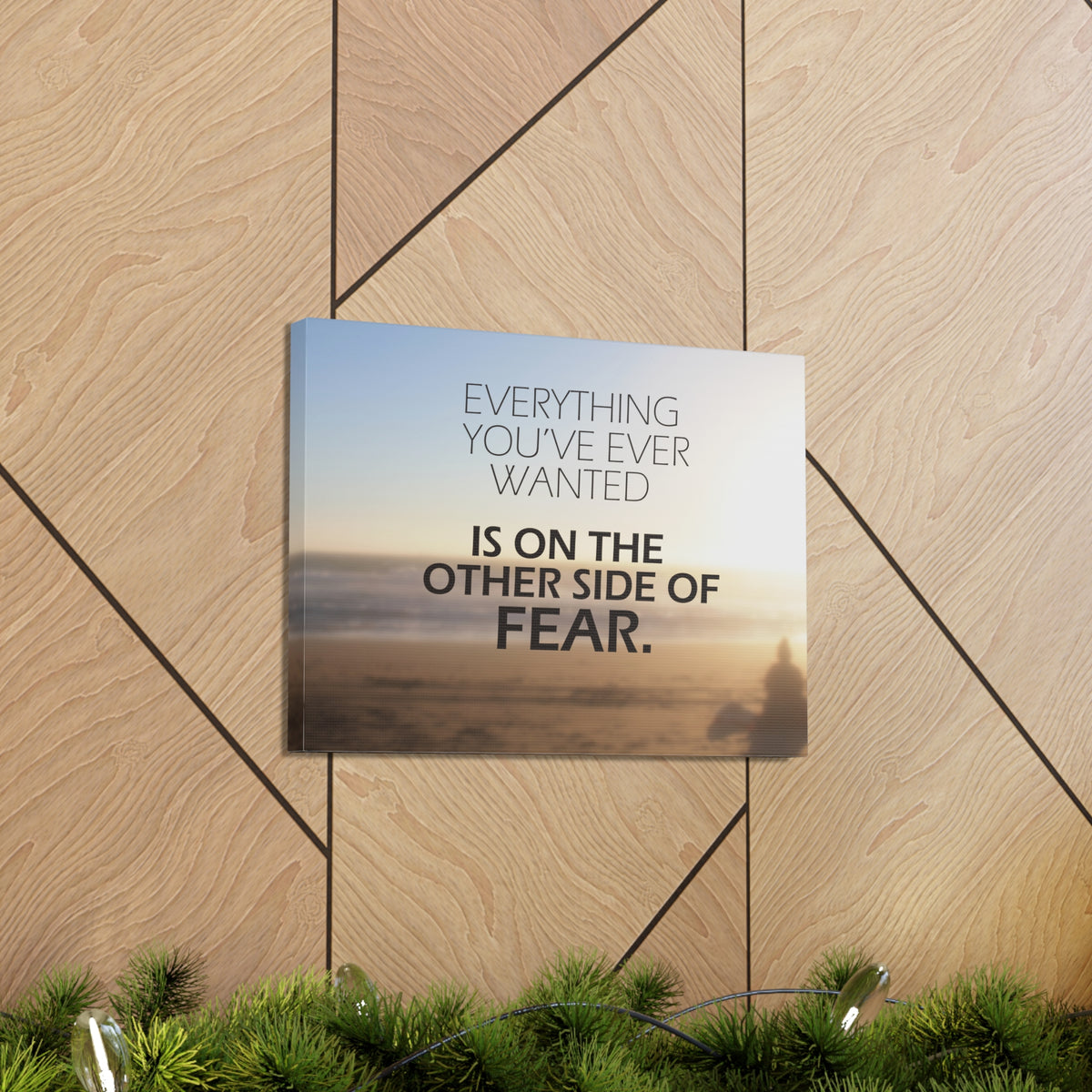 Inspirational Quote Canvas Everything You've Ever Wanted Wall Art Motivational Motto Inspiring Prints Artwork Decor Ready to Hang-Express Your Love Gifts