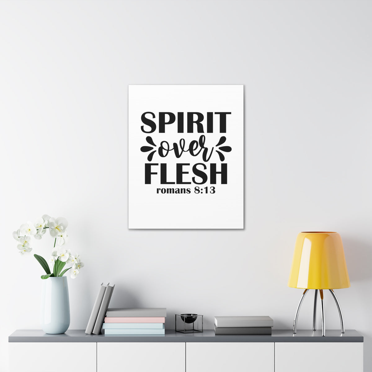 Scripture Walls Romans 8:13 Spirit Over Flesh Bible Verse Canvas Christian Wall Art Ready to Hang Unframed-Express Your Love Gifts