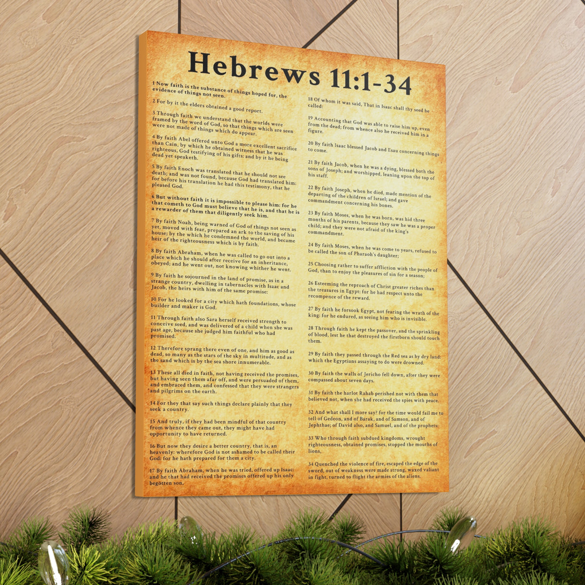 Scripture Walls Hebrews 11:1-34 Bible Verse Canvas Christian Wall Art Ready to Hang Unframed-Express Your Love Gifts