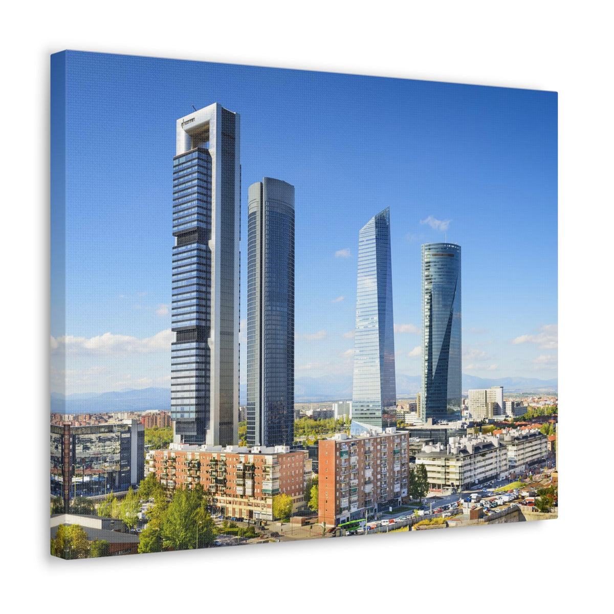 Madrid Daytime Skyline Canvas Artwork High-Quality Breathtaking Stunning Cityscape for Home Decor Ready to Hang-Express Your Love Gifts