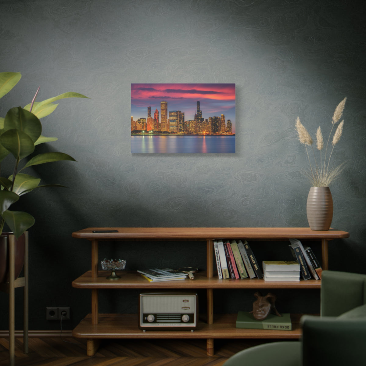 Las Vegas Night Skyline Canvas Artwork High-Quality Breathtaking Stunning Cityscape for Home Decor Ready to Hang-Express Your Love Gifts