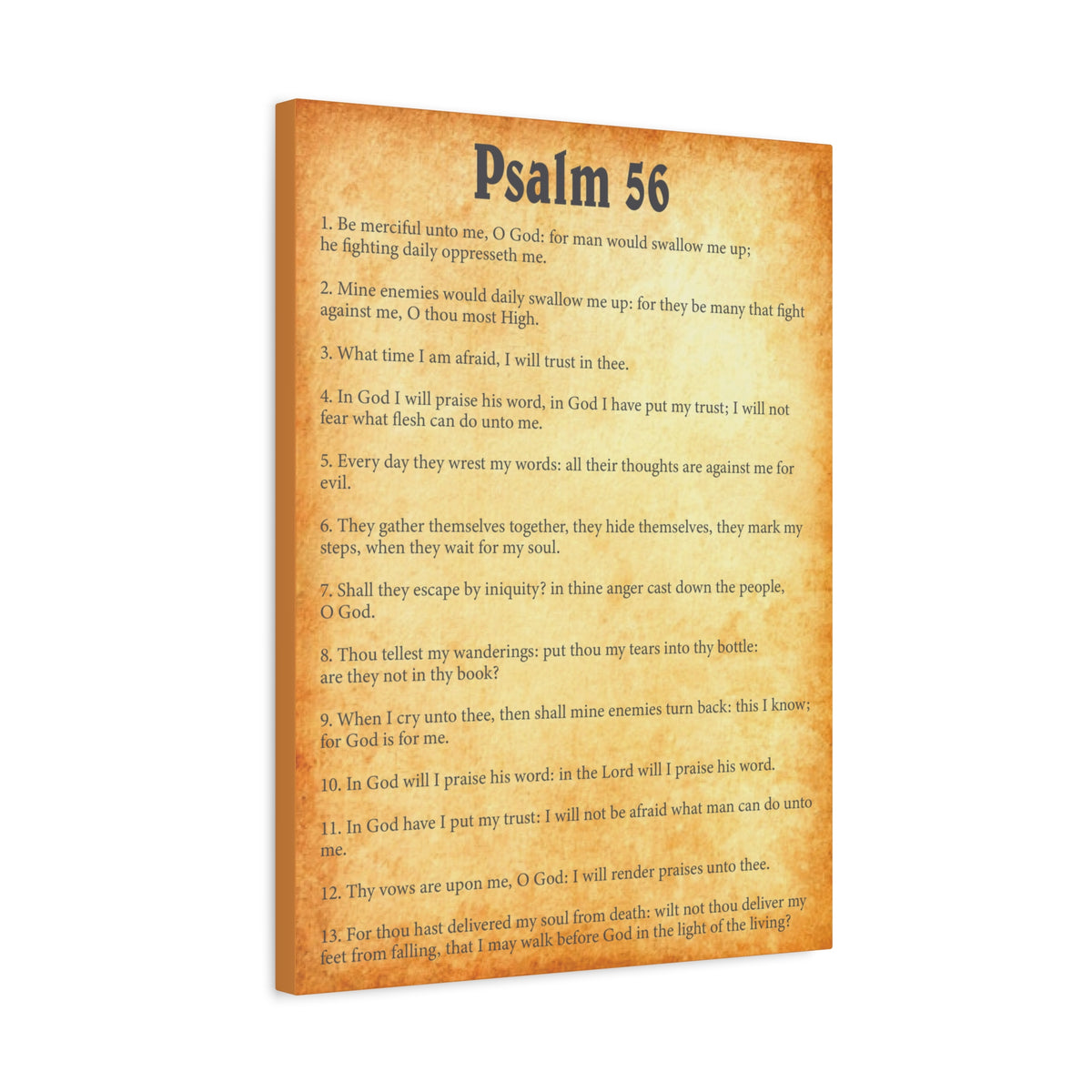 Scripture Walls Psalm 56 Gold Bible Chapter Canvas Christian Wall Art Ready to Hang-Express Your Love Gifts