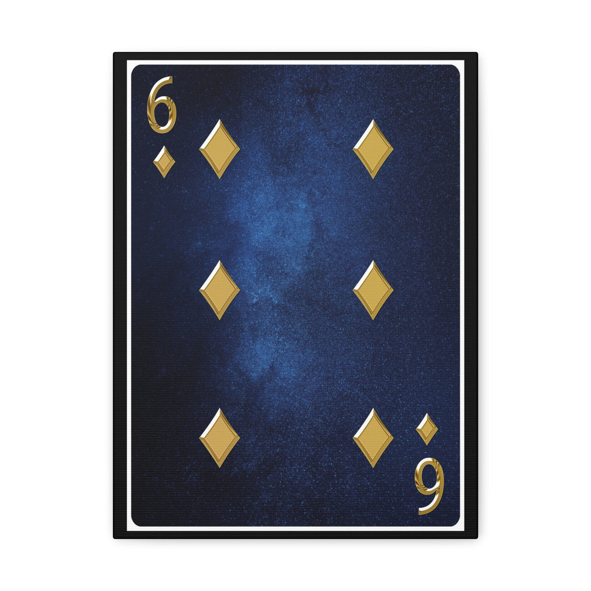 Six Of Diamonds Space Background Playing Card Canvas Wall Art for Home Decor Ready-to-Hang-Express Your Love Gifts