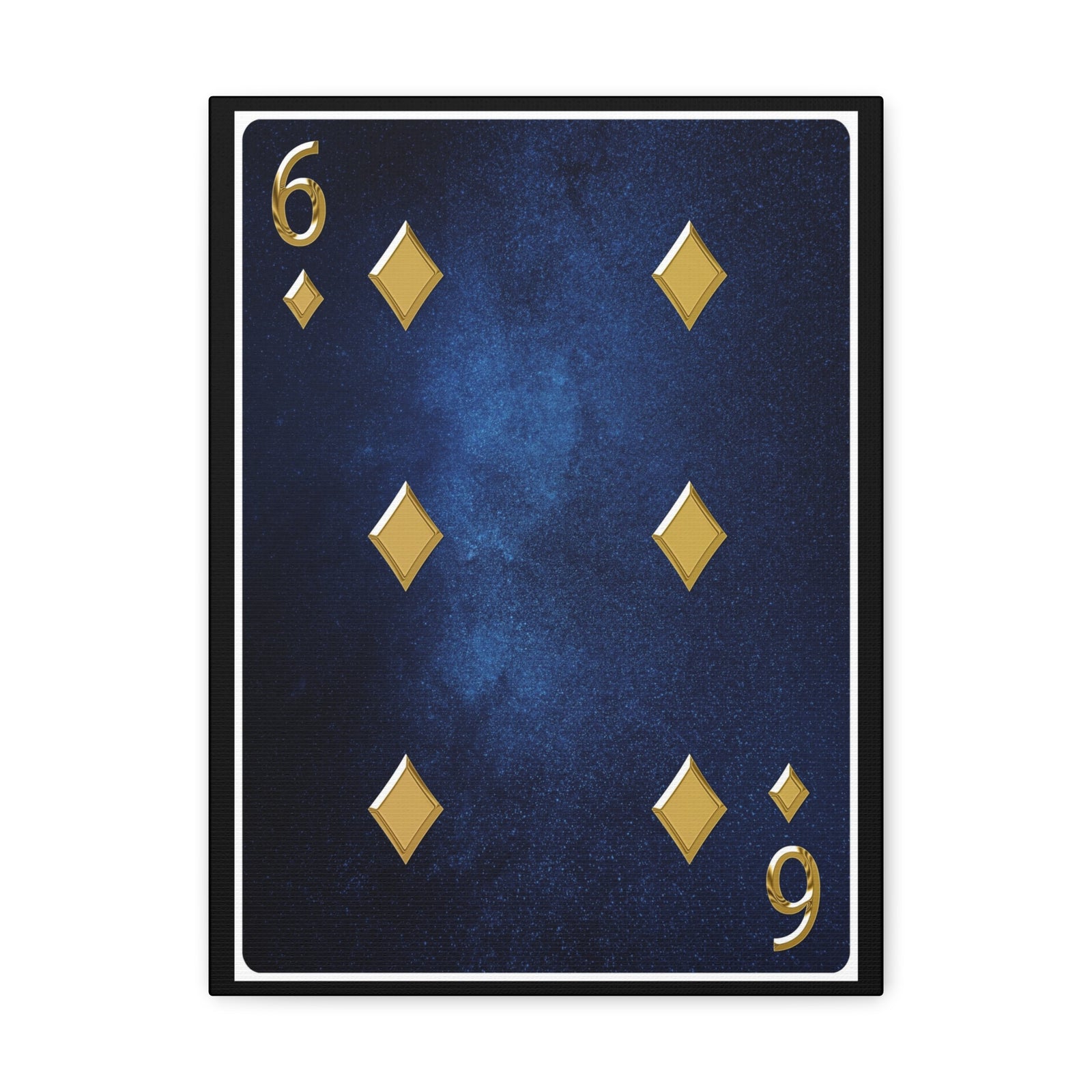 Six Of Diamonds Space Background Playing Card Canvas Wall Art for Home Decor Ready-to-Hang-Express Your Love Gifts