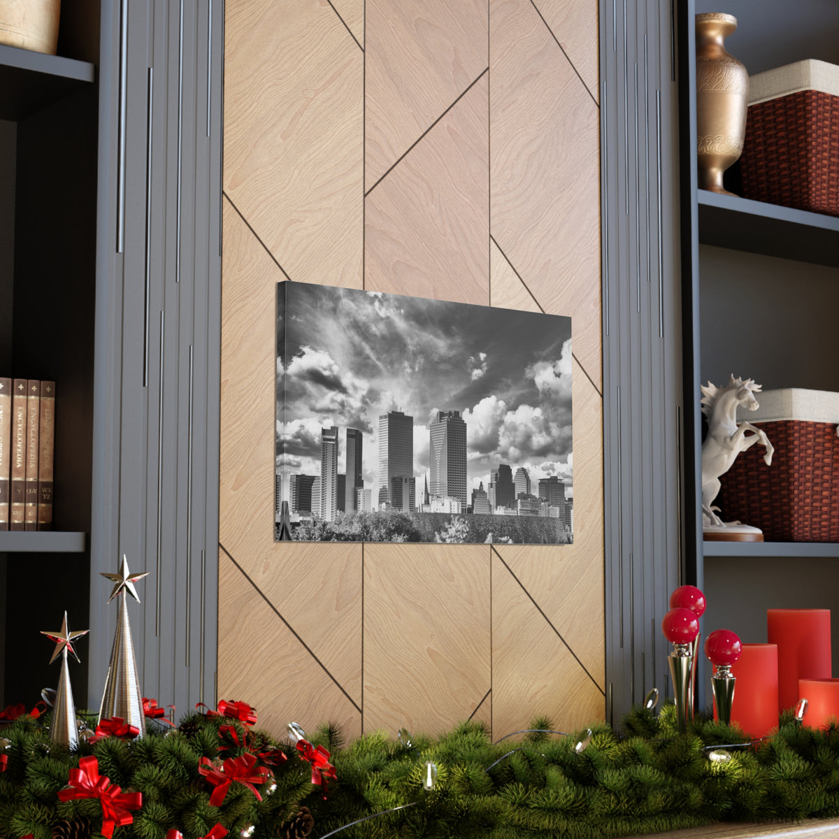 New Orleans Black And White Skyline Canvas Artwork High-Quality Breathtaking Stunning Cityscape for Home Decor Ready to Hang-Express Your Love Gifts