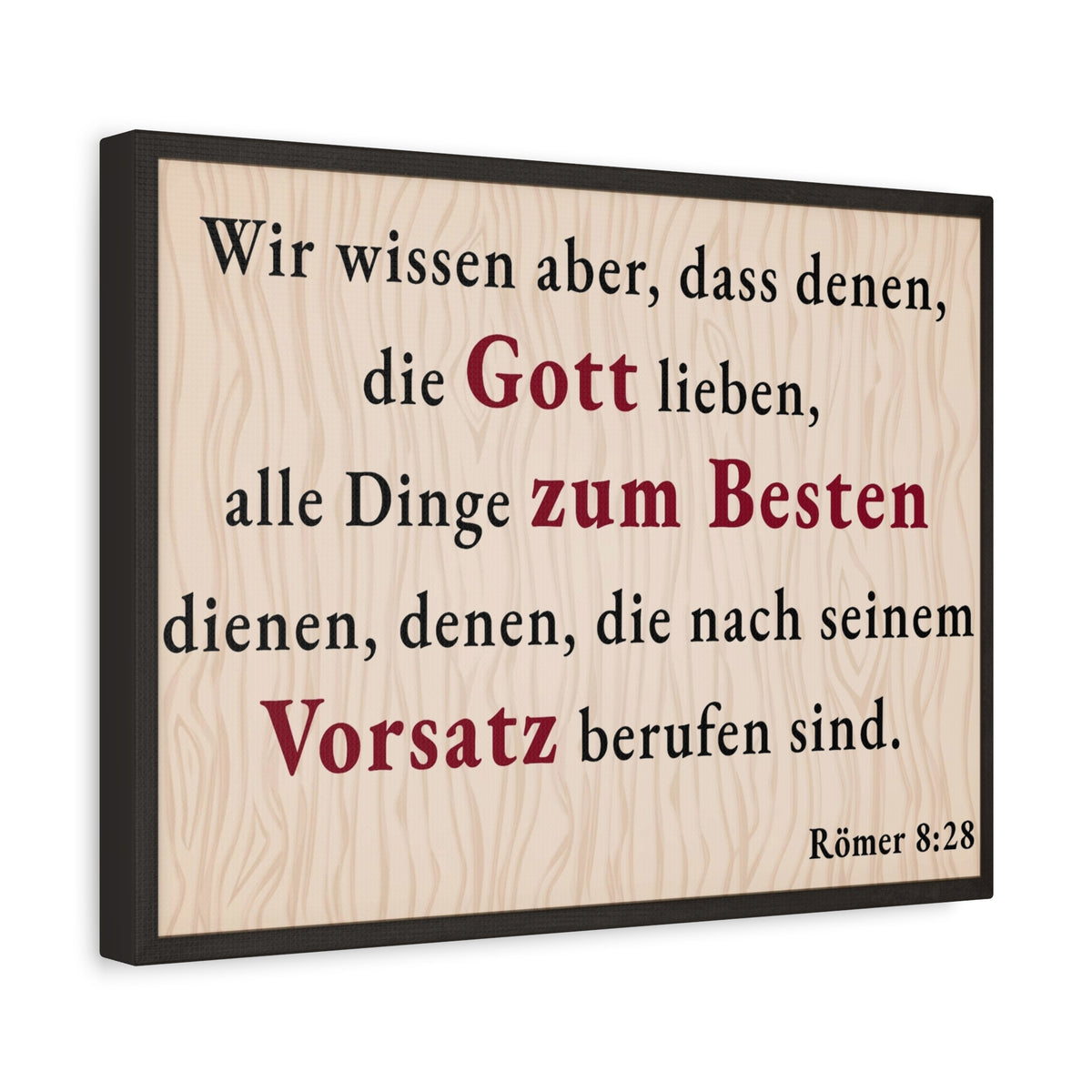 Scripture Walls Römer 8:28 Romans 8:28 German Bible Verse Canvas Christian Wall Art Ready to Hang Unframed-Express Your Love Gifts