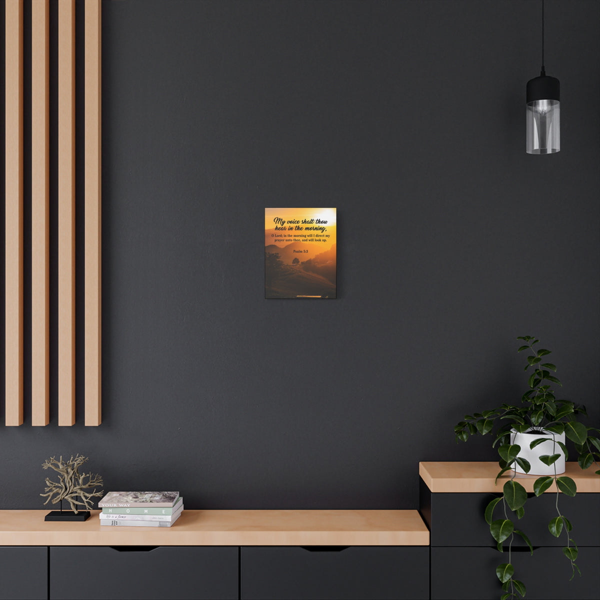 Bible Verse Canvas Morning Prayer Psalm 5:3 Christian Home Decor Scripture Art-Express Your Love Gifts