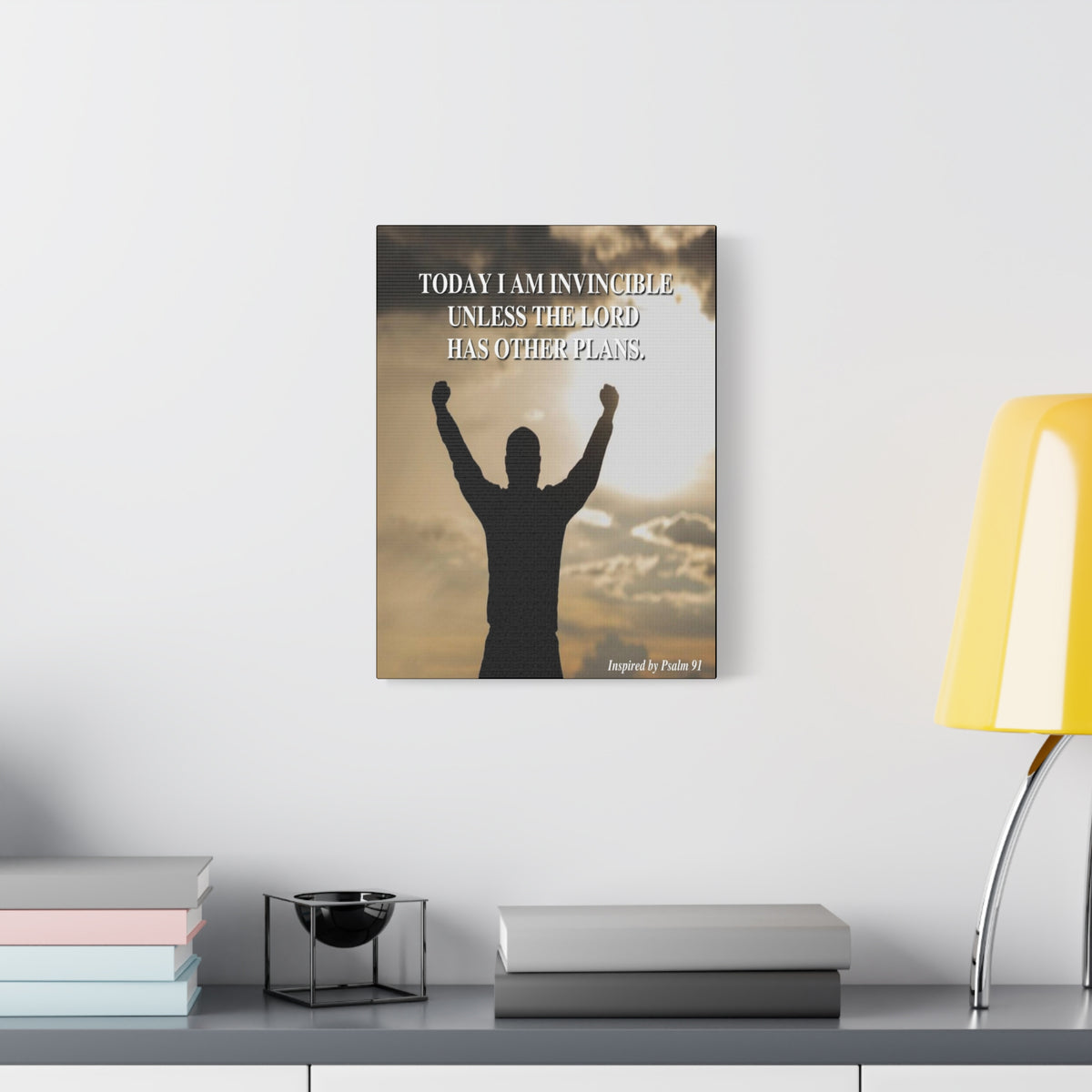 Scripture Walls Today I Am Invincible Canvas Psalm 91 Bible Verse Canvas Christian Wall Art Ready to Hang-Express Your Love Gifts
